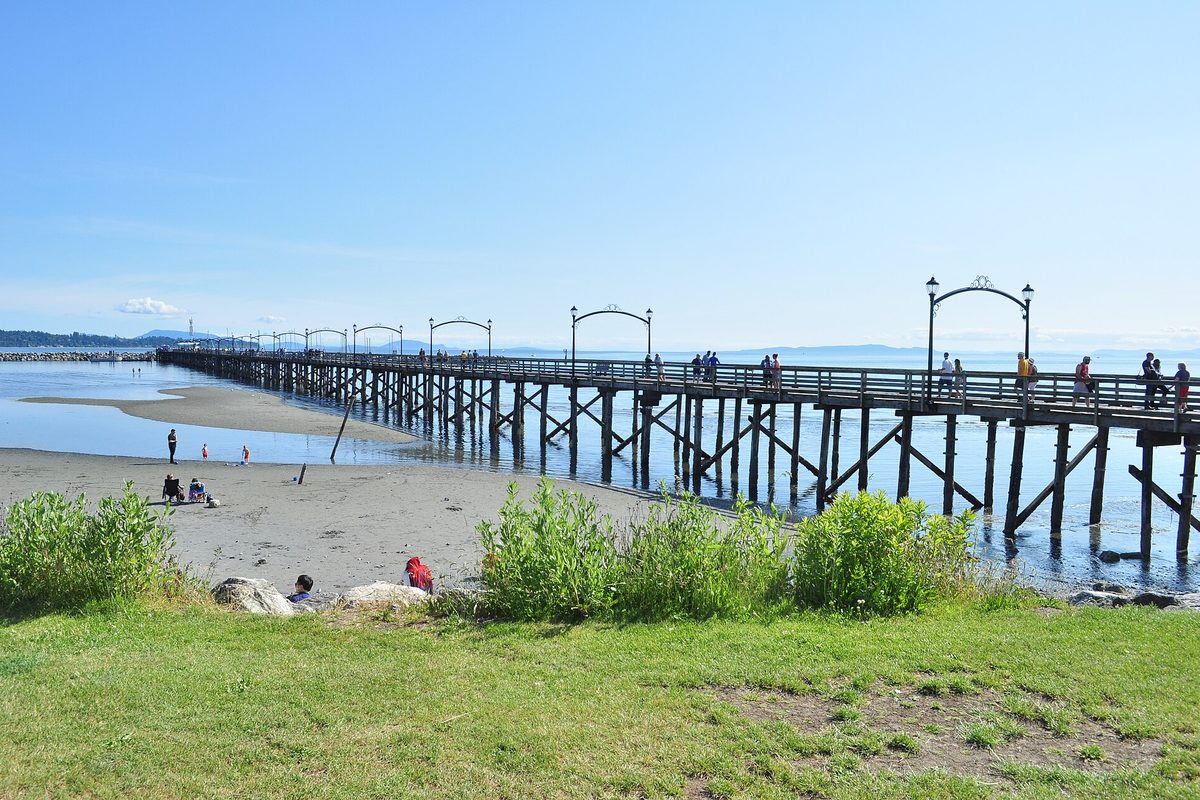 White Rock Pier and beach on Semiahmoo Bay, Lower Mainland
